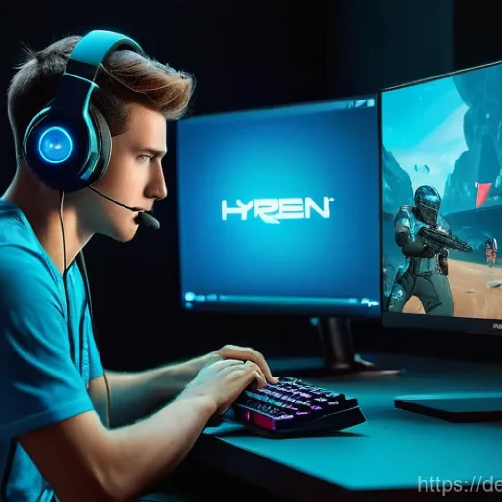 발로란트 최적 그래픽 설정법 - **Prompt 1: Focused Gamer in Exclusive Fullscreen Mode** "A young adult gamer, gender-neutral, w...