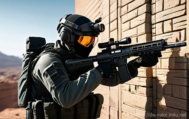 발로란트 프랙 연습을 위한 추천 맵 - A dynamic female Valorant agent, possibly Jett or Raze, wearing her complete combat uniform, is perf...