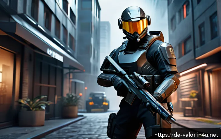 발로란트 새로운 콘텐츠 트렌드 - A dynamic scene showcasing a futuristic Valorant agent in sleek tactical gear with glowing accents, ...