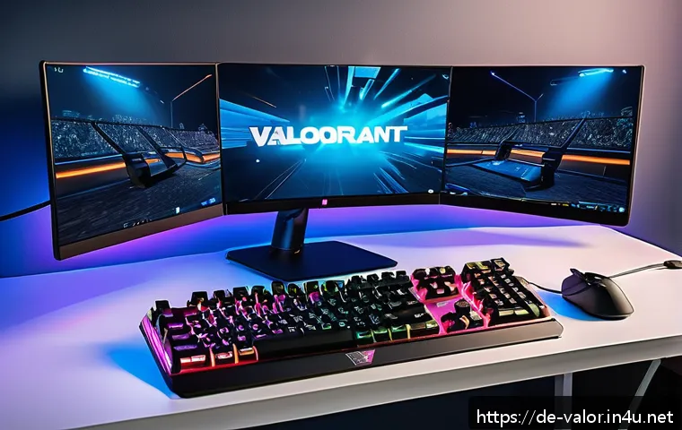 발로란트 마이크 설정 꿀팁 - A modern gaming setup in a cozy German bedroom featuring a young adult male wearing a comfortable he...