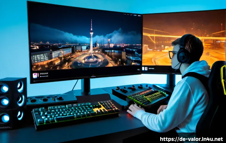 발로란트 스킬 메타의 진화 - Photorealistic esports training facility in Berlin at dusk, a focused young adult tactical shooter p...