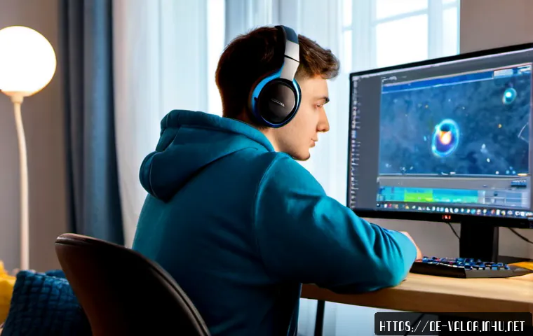 발로란트 초보자가 자주 묻는 질문 - Photorealistic home gaming desk in a cozy modern German apartment, a young adult beginner wearing ca...
